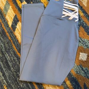 Fabletics Blue Leggings with White Straps